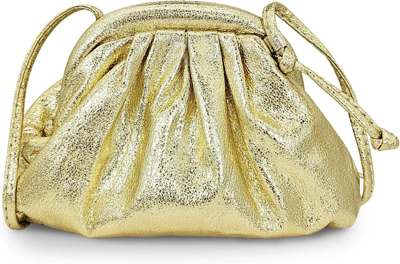Small Dumpling Shoulder Bag for Women, Cloud Ruched Crossbody Clutch Bags, Leather Party Evening Handbags