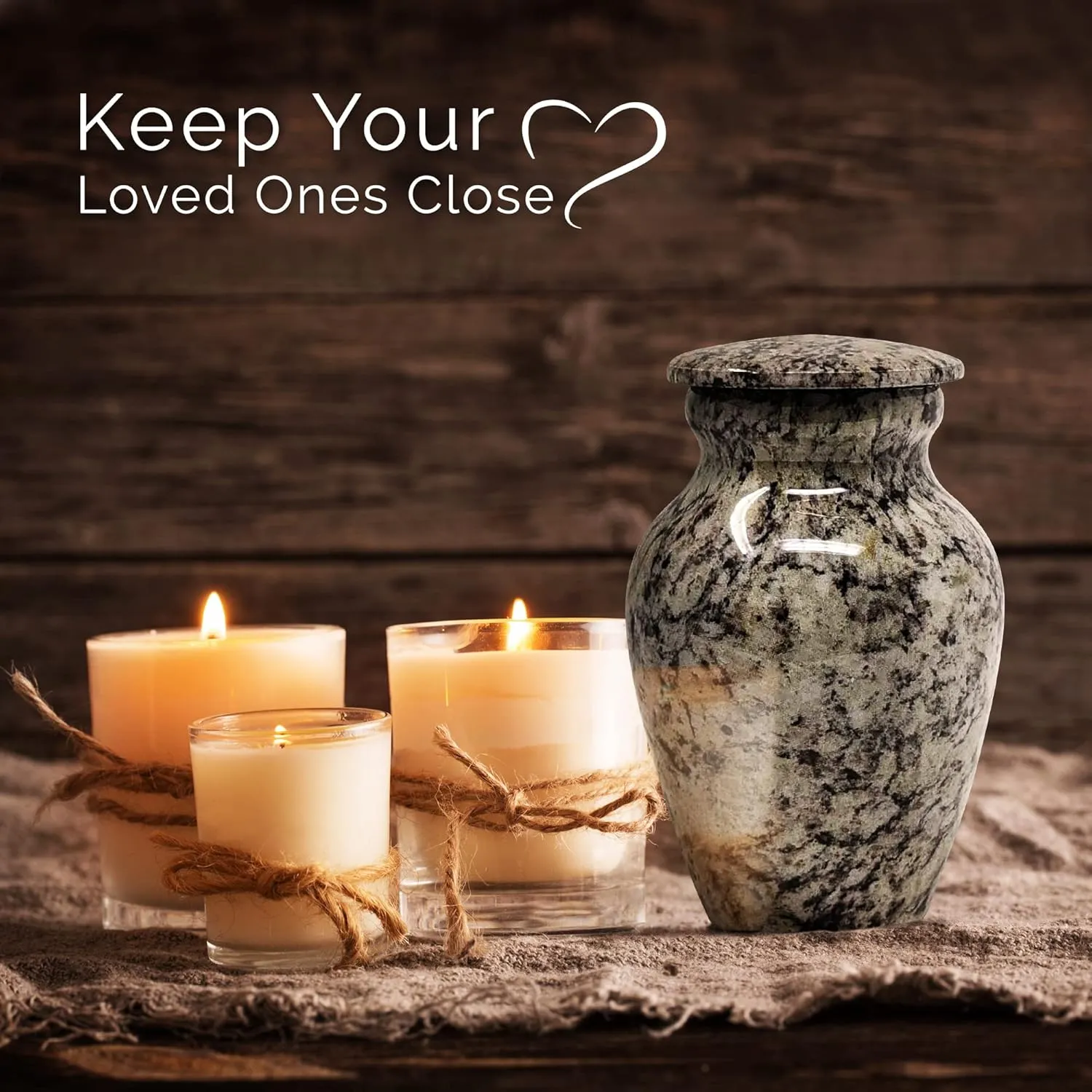 Small Keepsake Cremation Urn for Ashes | Handcrafted Metal Memorial Urns | Gray Granite Finish | Mini Urn with Secure Threaded Lid & Protective Felt Base | Perfect for Travel Burial or Display