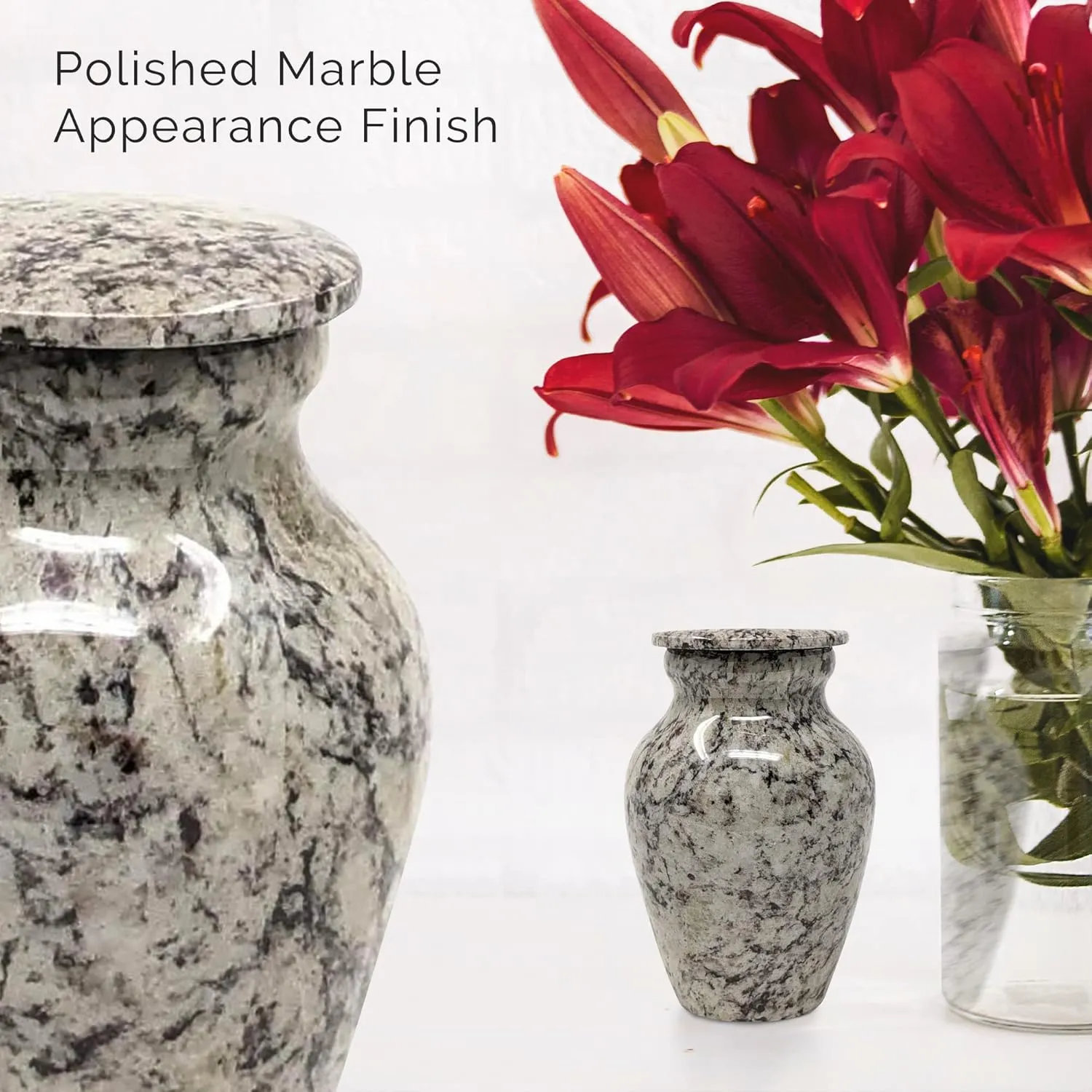 Small Keepsake Cremation Urn for Ashes | Handcrafted Metal Memorial Urns | Gray Granite Finish | Mini Urn with Secure Threaded Lid & Protective Felt Base | Perfect for Travel Burial or Display
