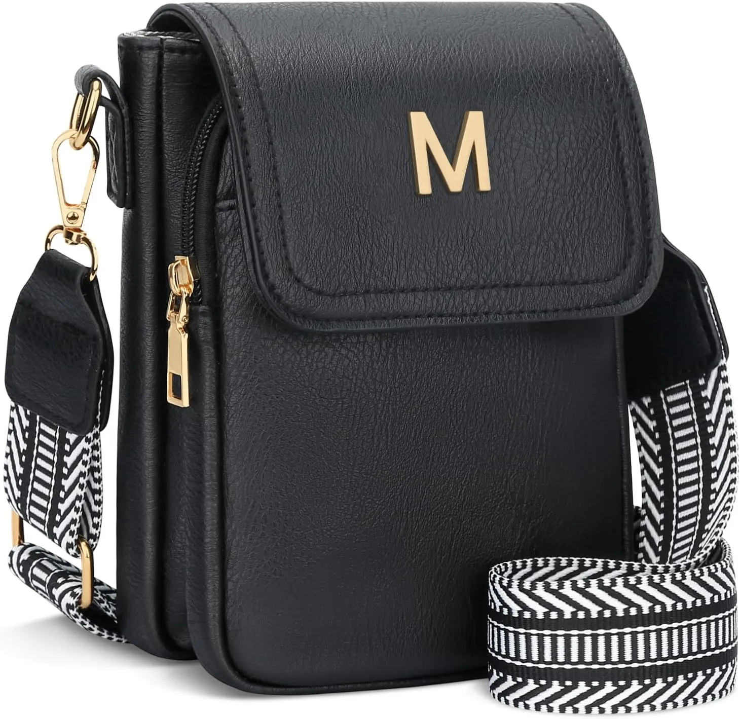 Small Personalized Initial Crossbody Bag for Women Cell Phone Leather Purse Wallet Birthday Gift