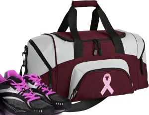 SMALL Pink Ribbon Gym Bag Deluxe Pink Ribbon Travel Bag
