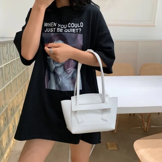 Solid Color Elegant Shoulder Bags For Women 2019 Fall PU Leather Handbags Female Travel Hand Bag Ladies Handbag