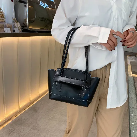 Solid Color Elegant Shoulder Bags For Women 2019 Fall PU Leather Handbags Female Travel Hand Bag Ladies Handbag