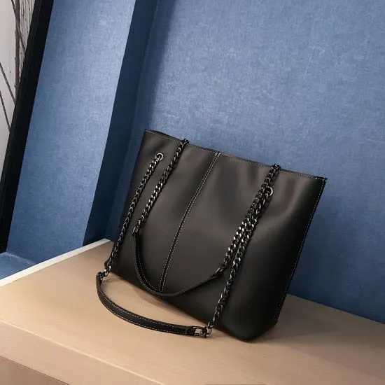 Solid Color High Capacity Shoulder Bags For Women 2019 Chain Luxury Quality Handbags Female Designer Zipper Handbag