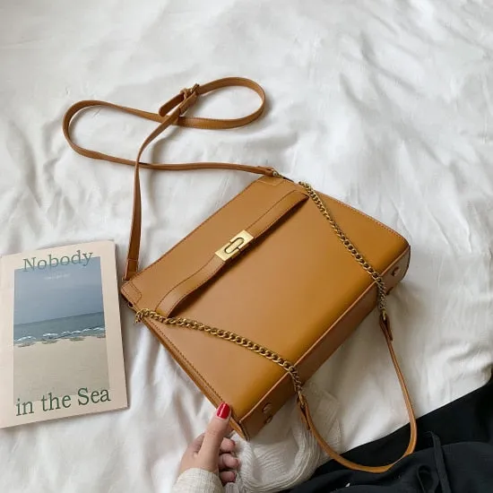 Solid Color Simple Style Shoulder Bags For Women 2019 Fall Crossbody Messenger Bag Lady Handbags Elegant Match With Coat
