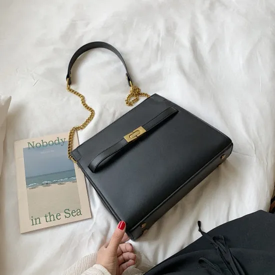 Solid Color Simple Style Shoulder Bags For Women 2019 Fall Crossbody Messenger Bag Lady Handbags Elegant Match With Coat