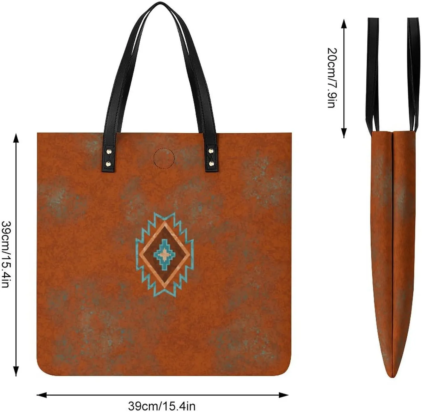 Southwest Canyons Diamon Large Capacity Leather Handbag