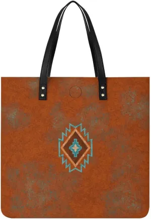 Southwest Canyons Diamon Large Capacity Leather Handbag