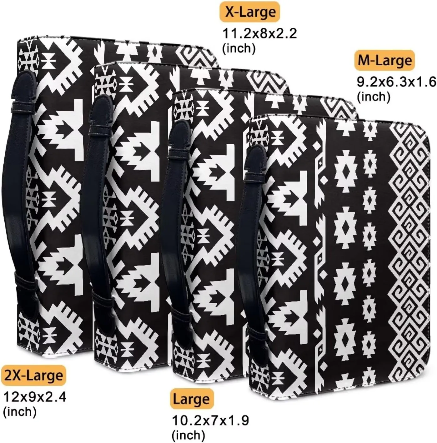 Southwestern Aztec Tribal Horse Print Bible Cover for Women Bible Book Carrier Bag With Zipper Christian Book Covers for Bibles Religious Appreciation Gifts for Pastor