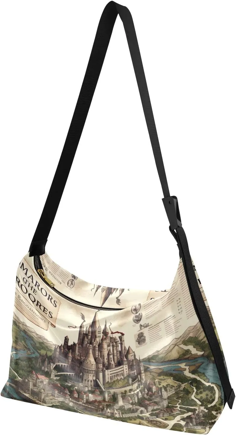 Space Large Leather Crossbody Bag, Shoulder Sling Bag for Men, Cross Body Leather Shoulder Bag