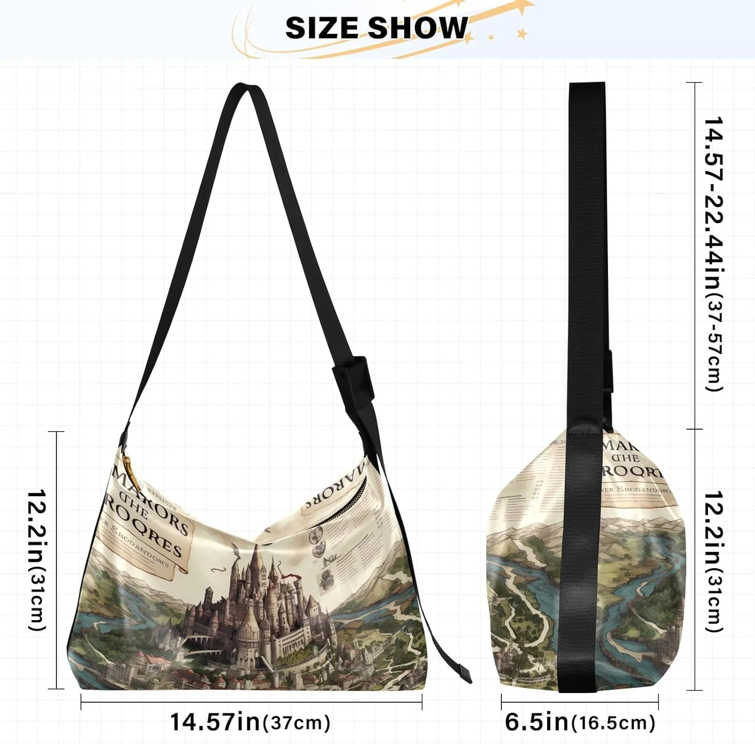 Space Large Leather Crossbody Bag, Shoulder Sling Bag for Men, Cross Body Leather Shoulder Bag
