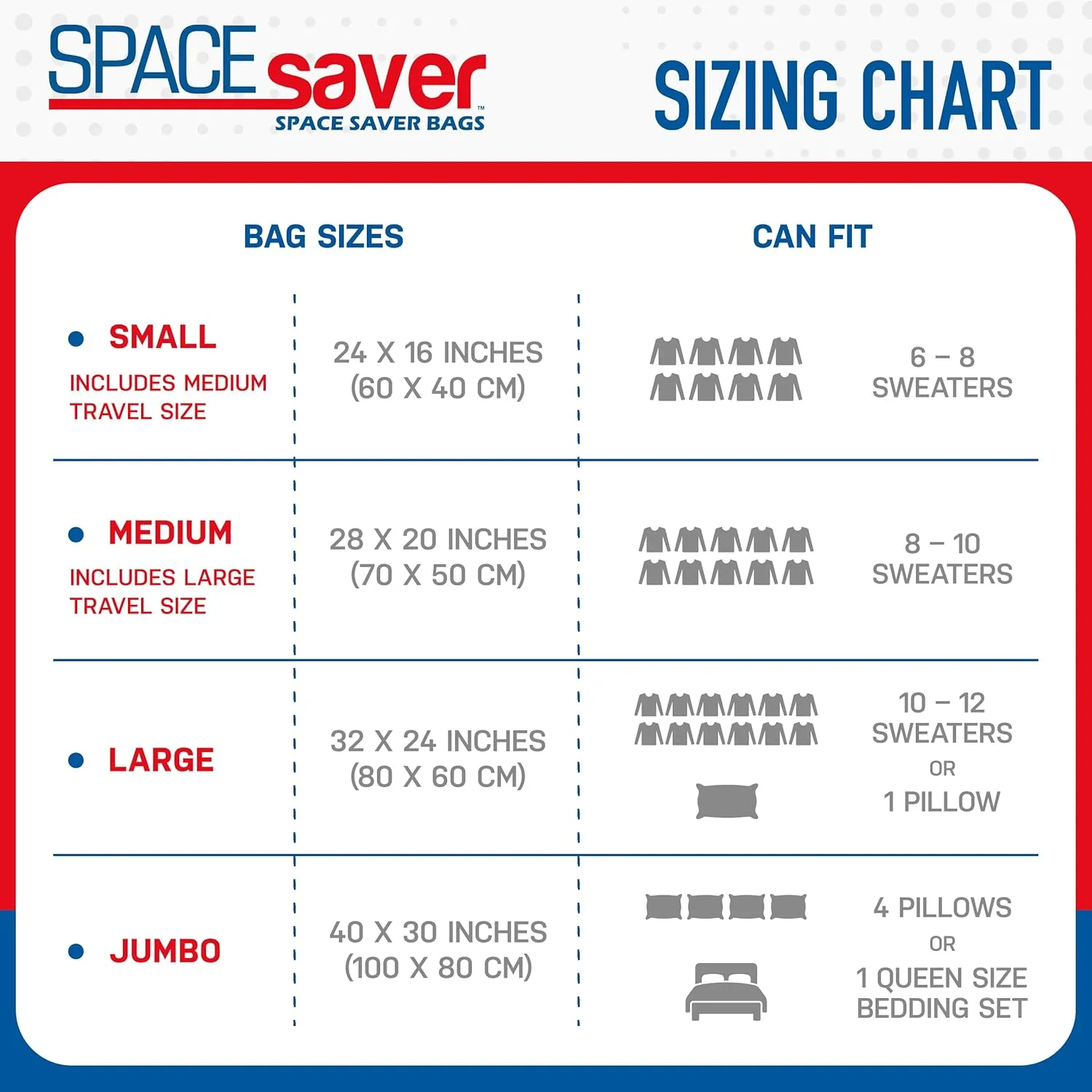 Spacesaver Vacuum Storage Bags Large 10-Pack - Vacuum Seal Bags for Clothing, Comforters, Blankets, and Bedding - 32 x 24 Inch Space Saver Bag for Travel and Home Organization with Hand Pump Included