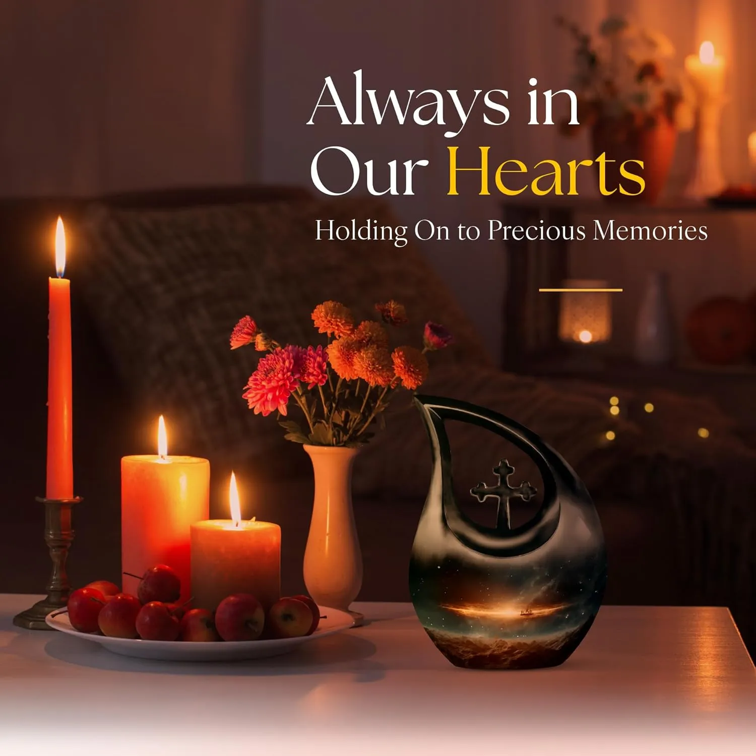 Spaceship Galaxy Adult Urns for Human Ashes Women and Men 10 Inch - Deep Blue Large Cremation Urns for Funeral, Burial and Memorial - Cross Drop Urn for Daughter and Son with Velvet Bag