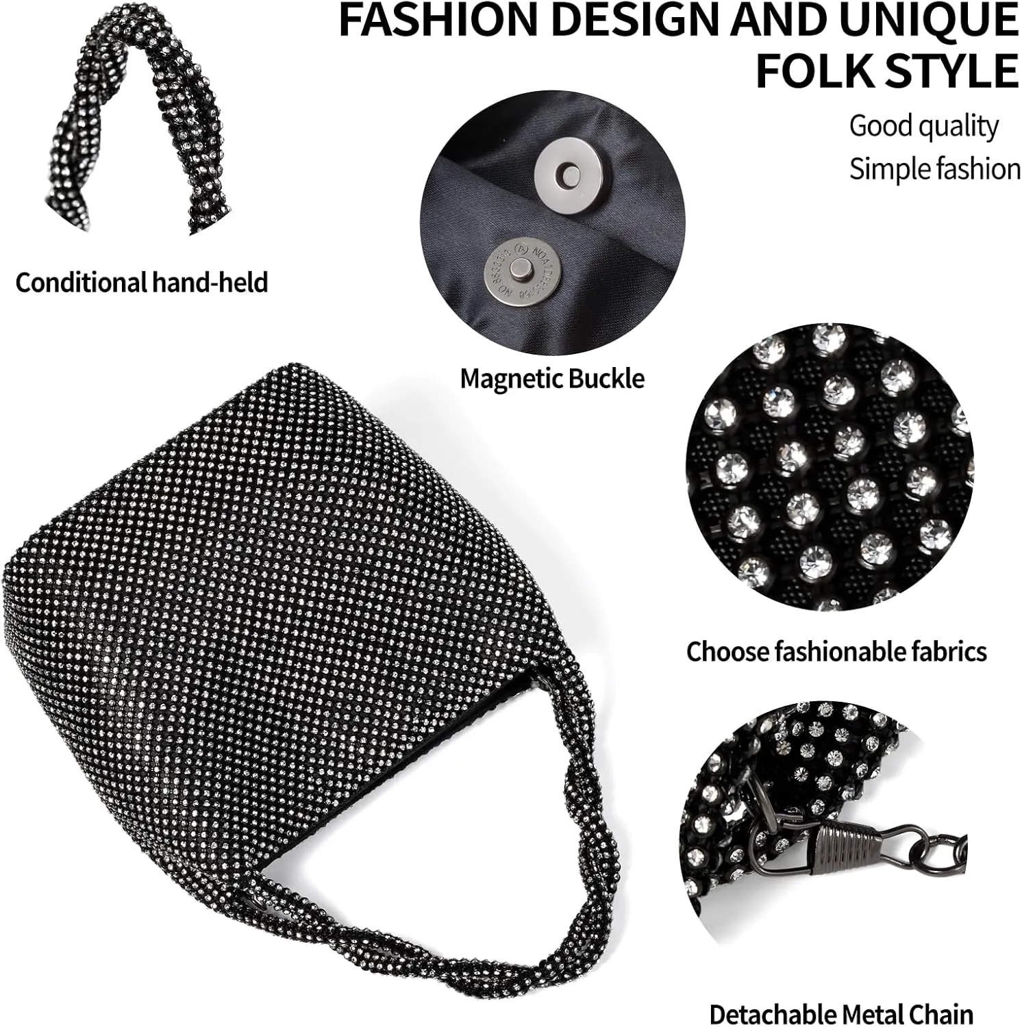 Sparkly Clutch Purses For Women Wedding Party Pleated Silver Banquet Evening Bags For Women Formal