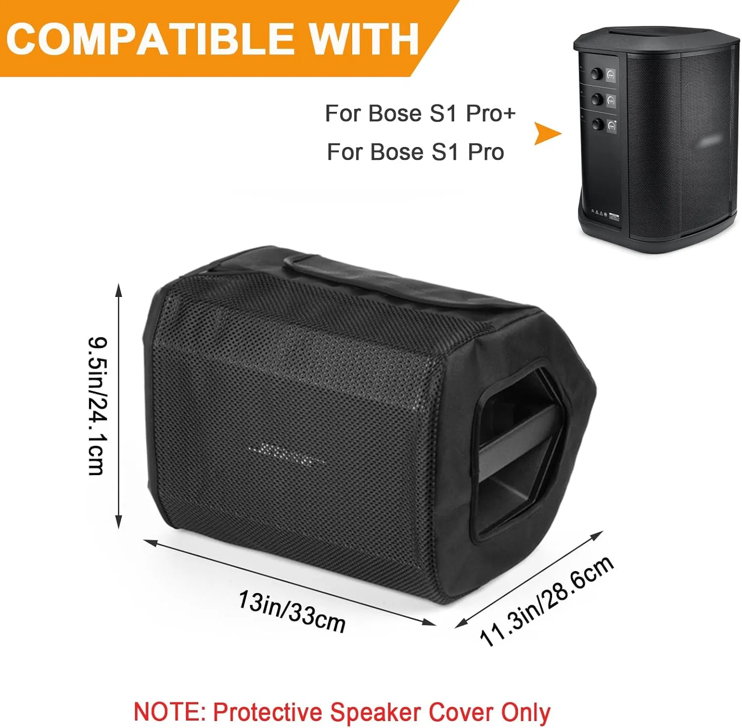 Speaker Cover Compatible with Bose S1 Pro /Bose S1 Pro Portable Bluetooth Speaker,Dustproof Side Opening Mesh Cover Protective Case fits for Bose Speaker(Cover Only)