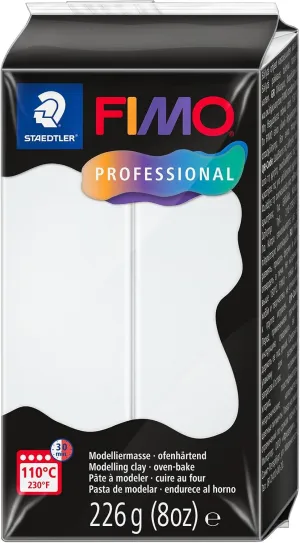 STAEDTLER Polymer Modelling Clay - FIMO Professional - Oven Bake Clay - White, 226g - 1 Block, 8042-0