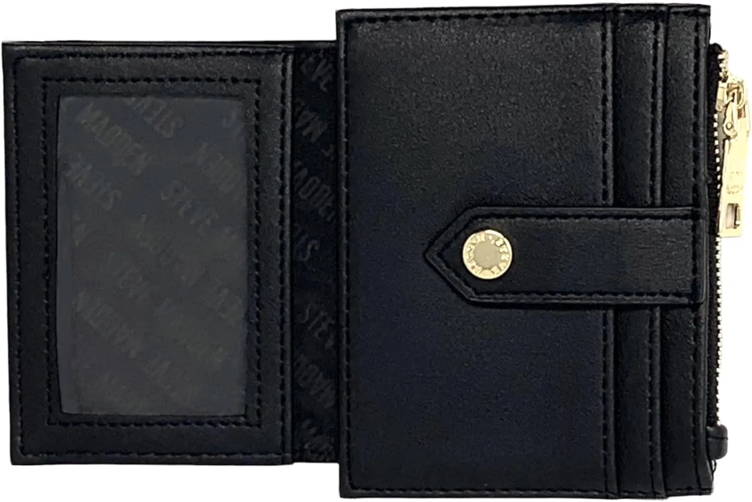 Steve Madden BHayden Wallet (Black Logo, One Size)