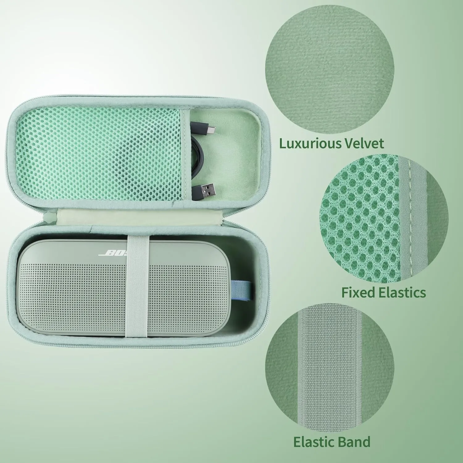 Storage Case Compatible with Bose Soundlink Flex 2nd Speaker (Light Green)