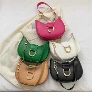 STOREXQ New Moon Bag Bags New Fashion Solid Color Single-Shoulder Bag Western Texture Special-Interest Design Messenger Bag Women's Bag