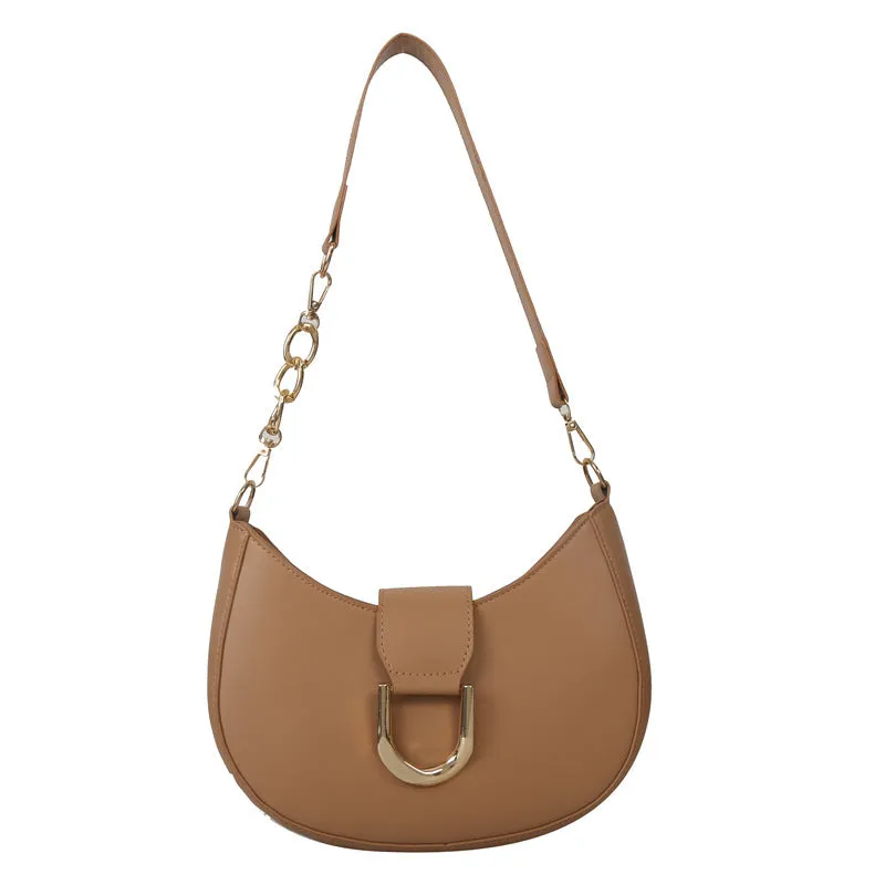 STOREXQ New Moon Bag Bags New Fashion Solid Color Single-Shoulder Bag Western Texture Special-Interest Design Messenger Bag Women's Bag