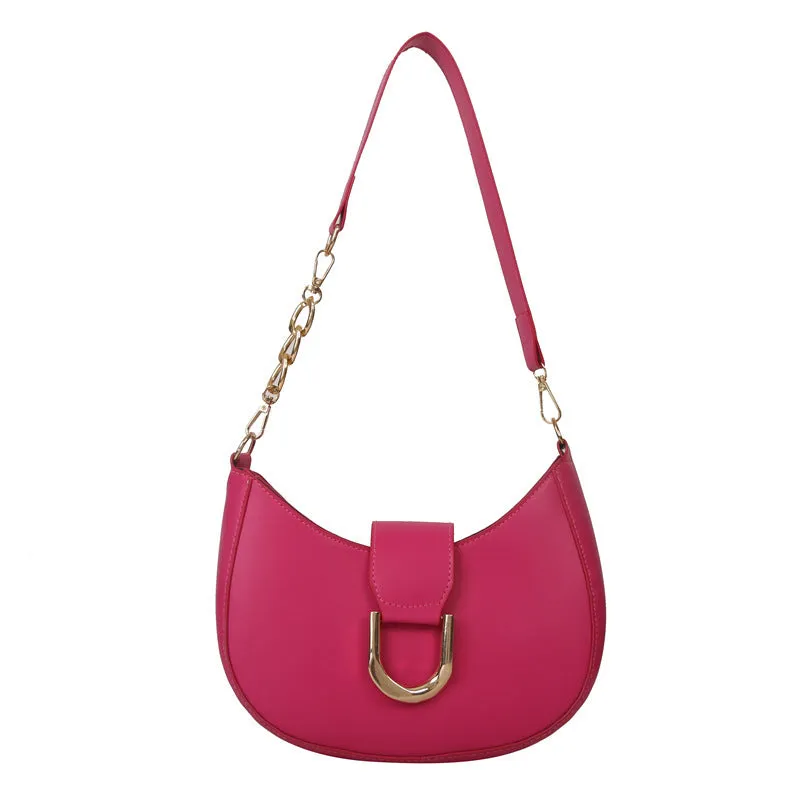 STOREXQ New Moon Bag Bags New Fashion Solid Color Single-Shoulder Bag Western Texture Special-Interest Design Messenger Bag Women's Bag