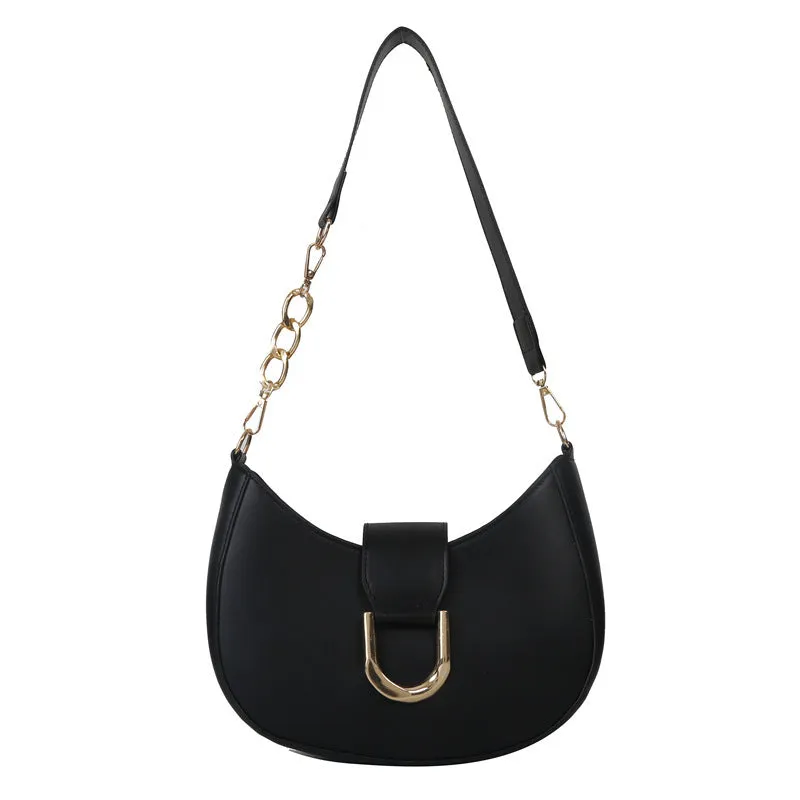 STOREXQ New Moon Bag Bags New Fashion Solid Color Single-Shoulder Bag Western Texture Special-Interest Design Messenger Bag Women's Bag