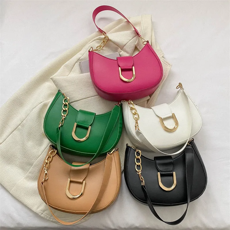STOREXQ New Moon Bag Bags New Fashion Solid Color Single-Shoulder Bag Western Texture Special-Interest Design Messenger Bag Women's Bag
