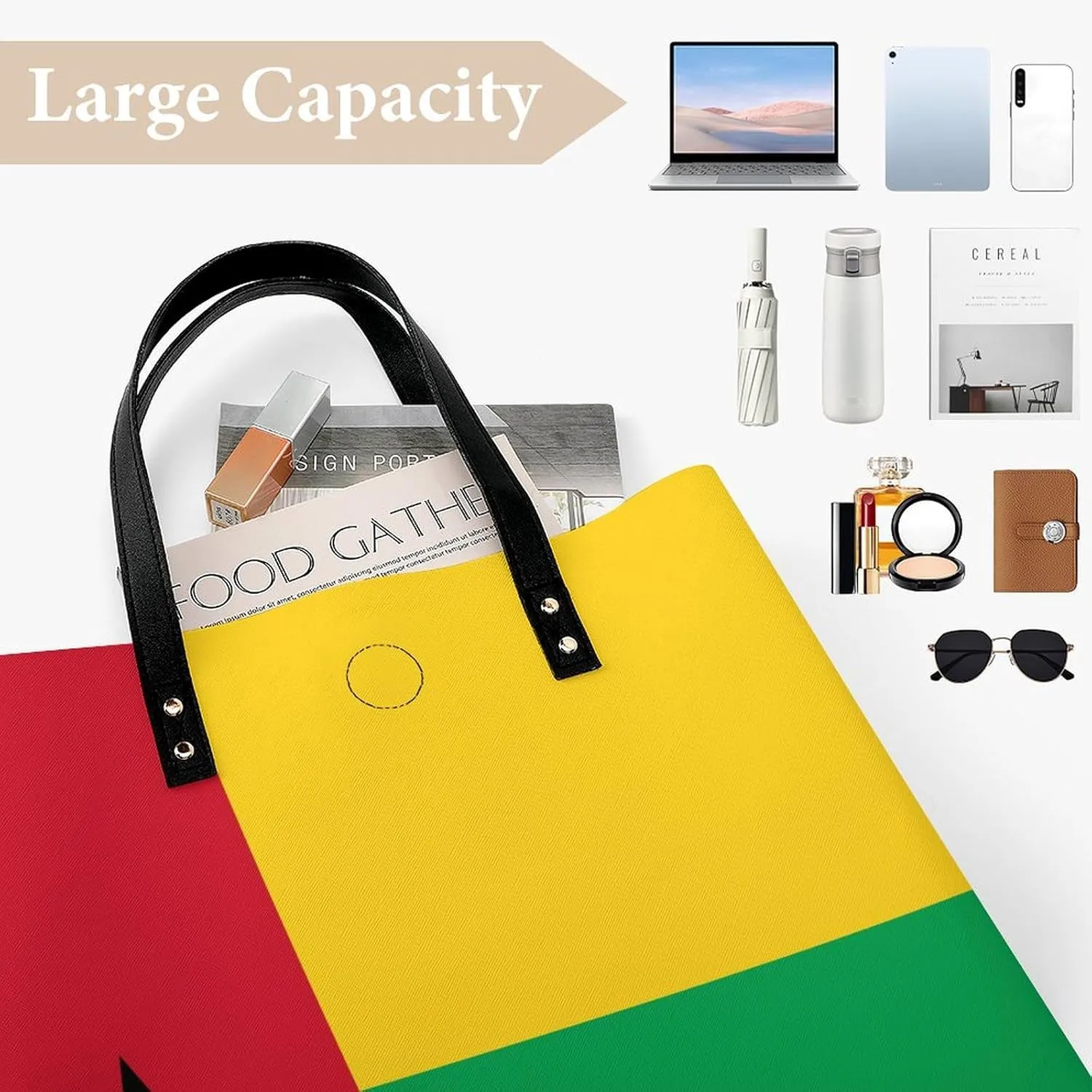 Stylish Comoros Flag Women's Tote Bag Leather Purse Large Capacity for Work and Travel