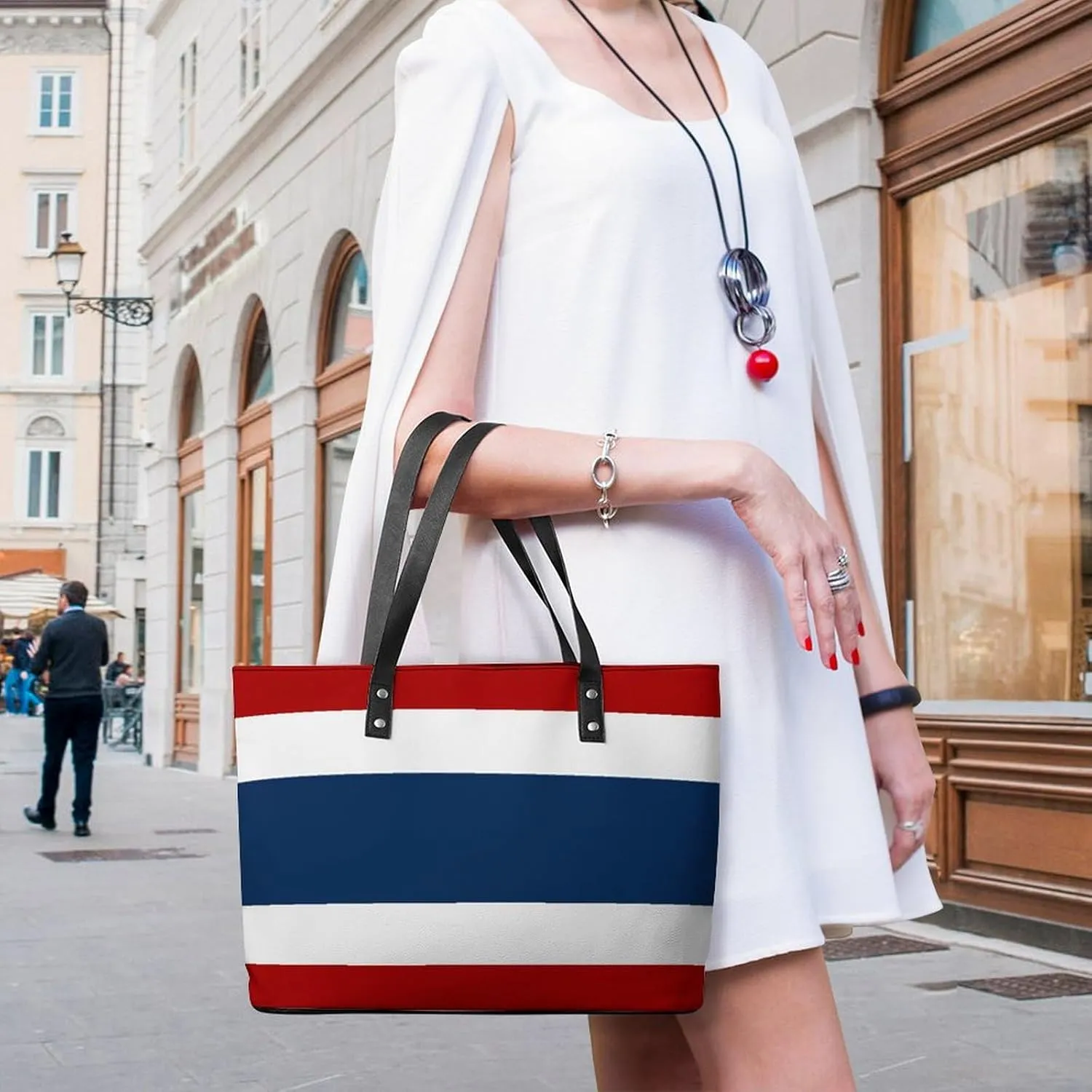 Stylish Yemen Flag Zipper Tote Bag for Women Large Capacity Leather Everyday Handbag