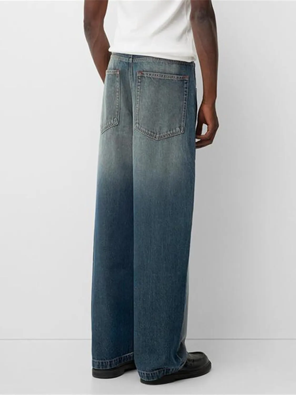Sunloudy Men Baggy Jeans Relaxed Fit Wide Leg Denim Pants Vintage Hip Hop Straight Wide Leg Jeans Trousers Streetwear