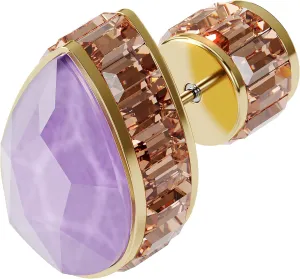 SWAROVSKI Chroma Single Pierced Earring, Lilac Drop-Cut Single Stud with Red Crystal Pavé with a Gold-Tone Finish Setting, Part of Swarovski Orbita Collection