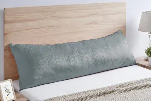 Sweet Jojo Designs Grey Boho Chic Vintage Velvet Neutral Body Pillow Cover Case Decorative Accent Long Couch Kids Bed Pregnancy Pillowcase 54x20 Dark Gray Bohemian Crushed Crinkle Luxury Elegant Glam