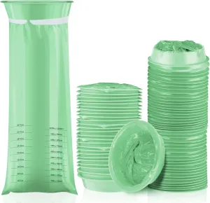TaoBary 50 Pcs Vomit Bags 1000ml Leak Resistant Emesis Bags Disposable Barf Aircraft Car Sickness Pocket for Travel Motion Sickness Pregnancy Patients(Green)