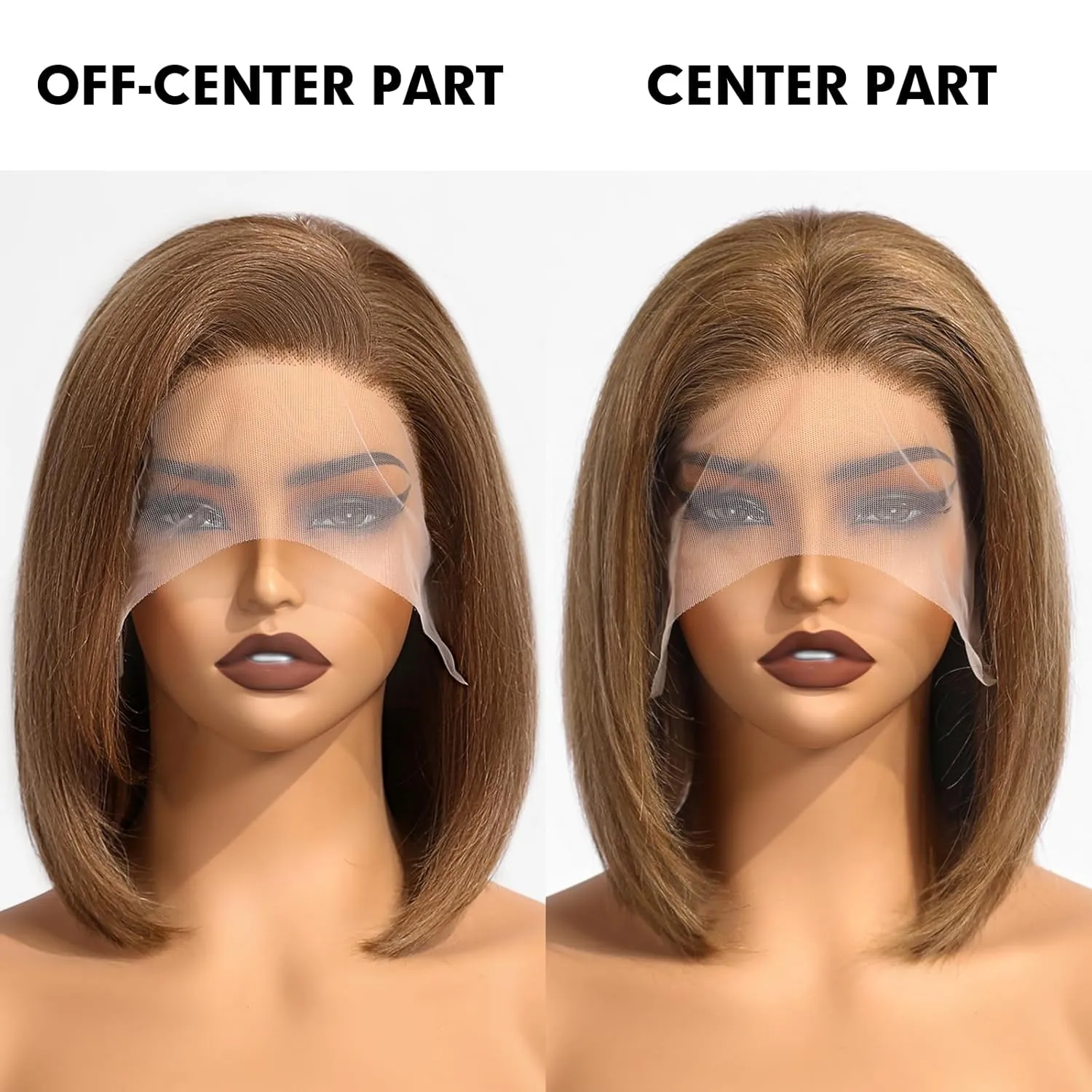 testar 13×4 Honey Brown Bob Wig Human Hair Realistic HD Lace Front Wig Human Hair Ready to Go Bob Wig Glueless 12 Inch Straight Bob Human Hair Wigs for Women