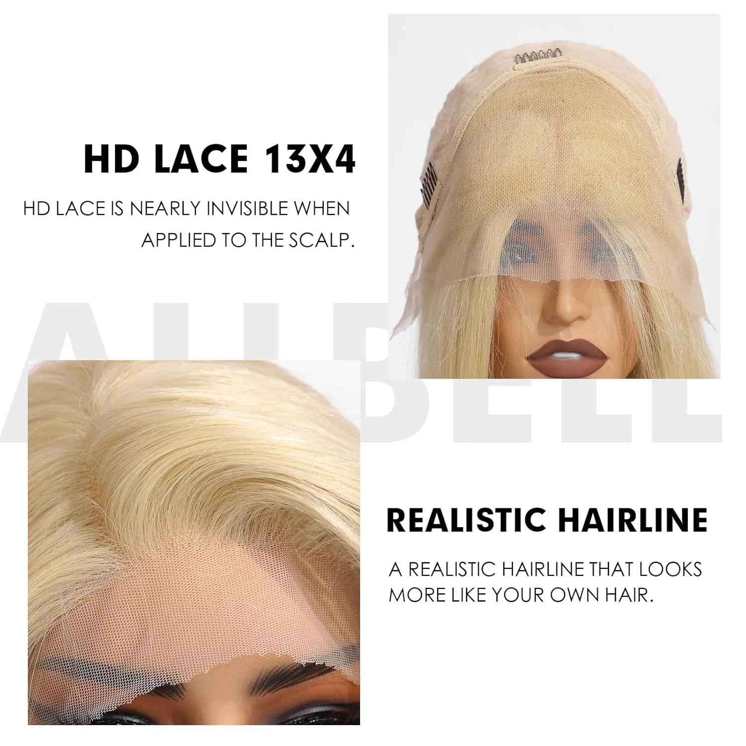 testar 613 13×4 Blonde Bob Wig Human Hair Realistic HD Lace Front Wig Human Hair Ready to Go Short Bob Wig Glueless 12 Inch Straight Bob Human Hair Wigs for Women(613 Blonde)