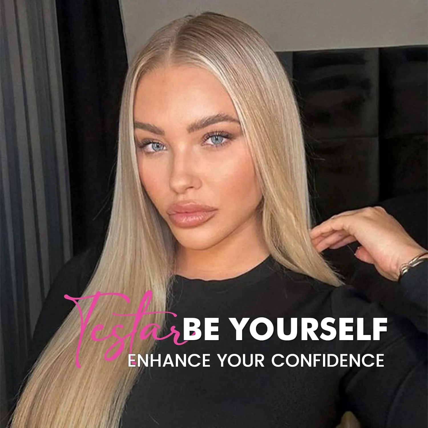 testar 613 13×6 Lace Front Wig Long Blonde Wigs for Women HD Transparent Lace Wig Platinum Blonde Wig 22 Inch Straight Hair Natural Layered Glueless Synthetic Wigs for Daily Use(613 Blonde)