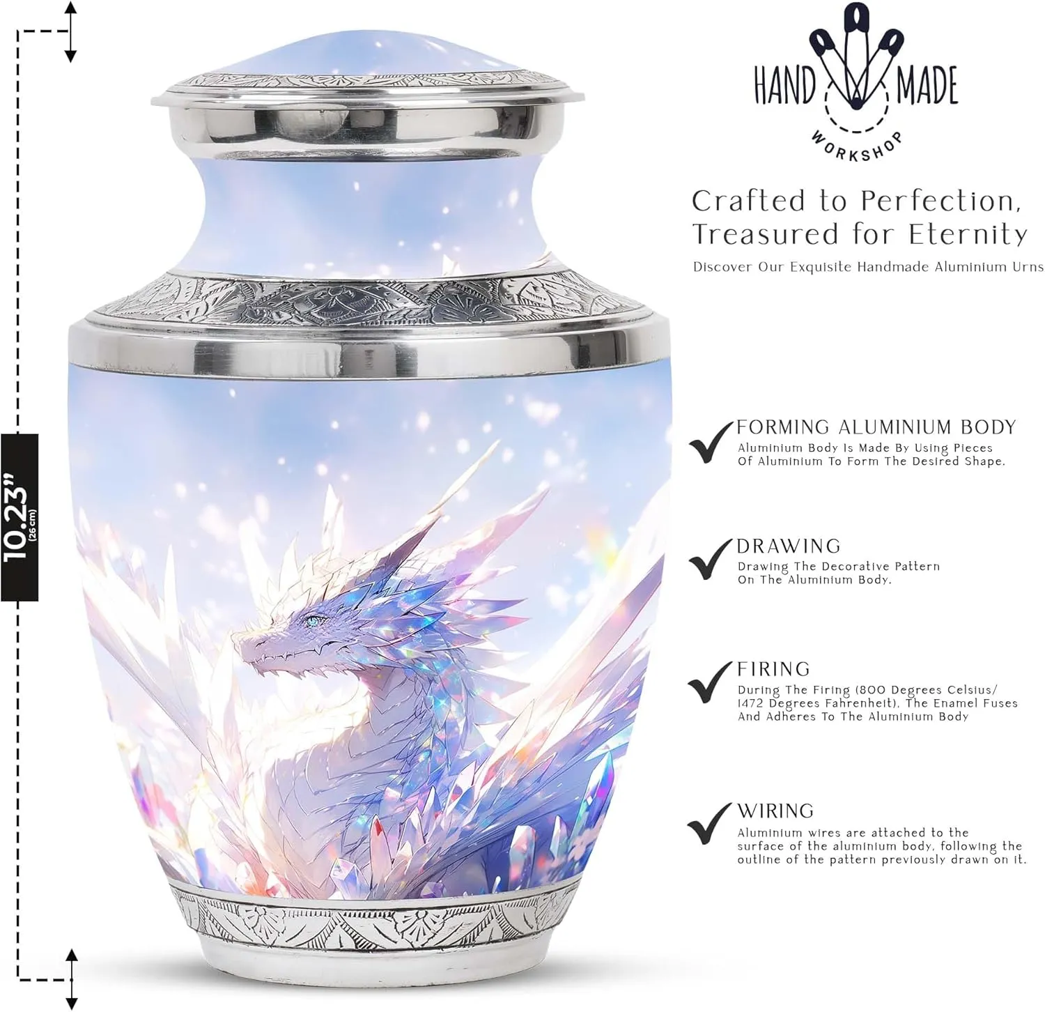 The Crystal Dragon - Memorial Urns - Combo Of 1 Large Urn With Velvet Bag And 4 Small - Funeral Urns - Small Cremation Urns For Human Ashes - Cremation Urns For Men - Large Urns - Ashes Keepsake