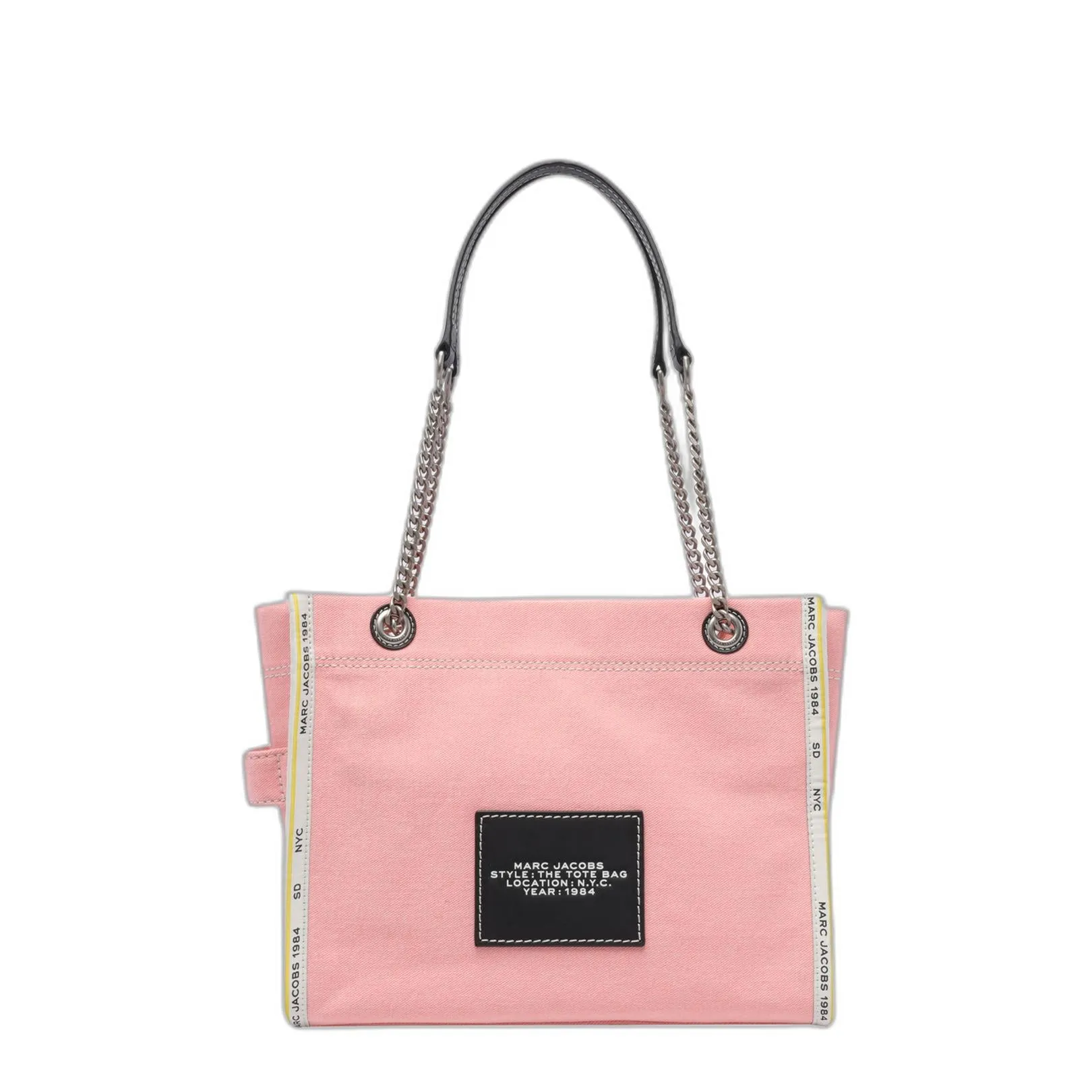 The Denim Chain Crossbody Tote Bag In Pink