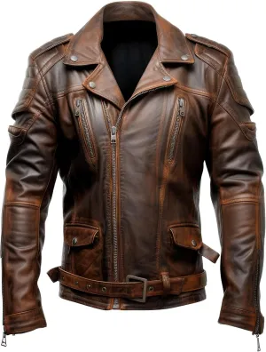 The Next Mens Aviation Genuine Leather Jacket Military Lapel Zipper Pilot Brown Leather Jackets