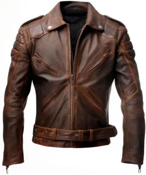 The Next Mens Aviation Genuine Leather Jacket with Military Lapel Zipper Pockets Pilot Brown Vintage Leather Jackets