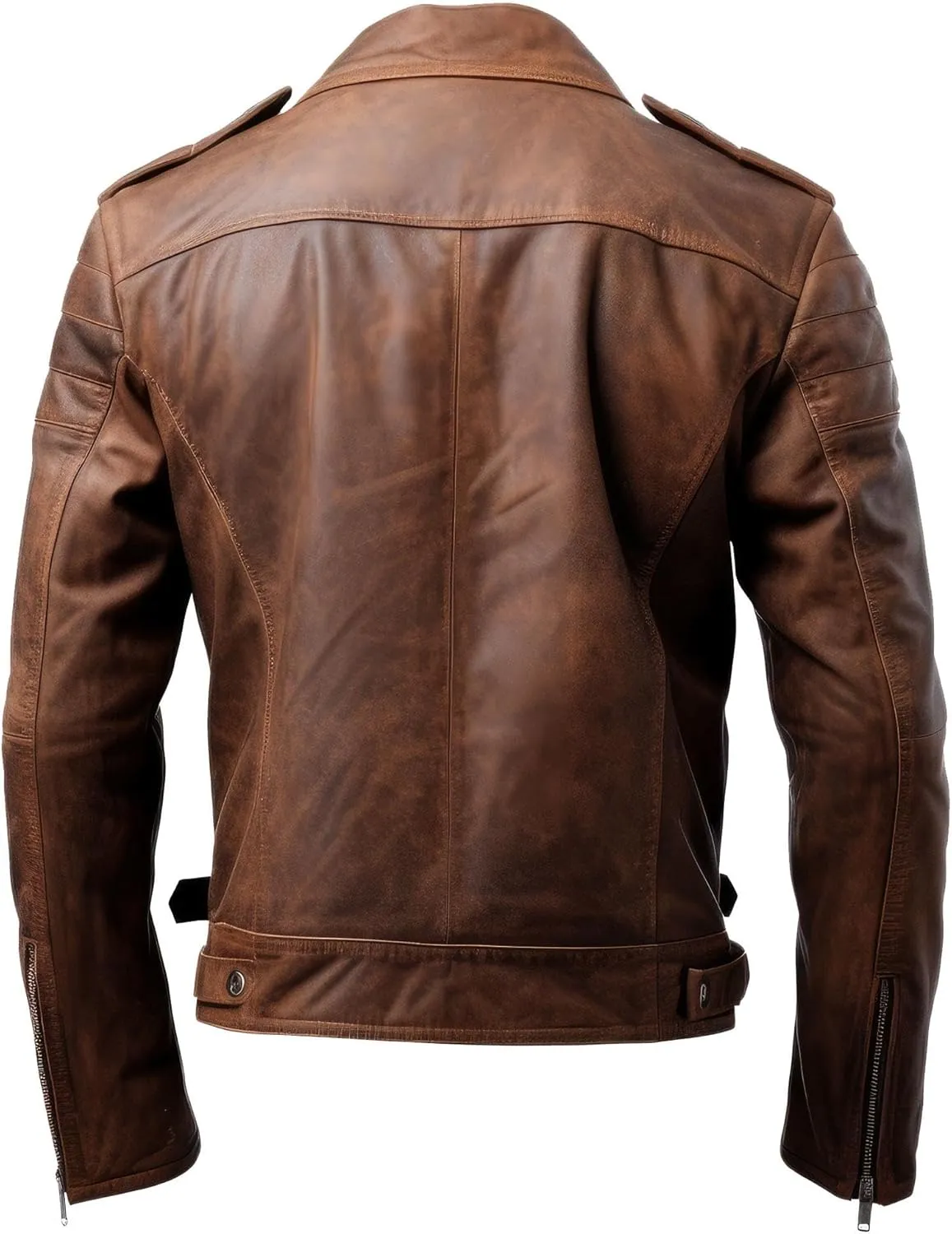 The Next Mens Aviation Genuine Leather Jacket with Military Lapel Zipper Pockets Pilot Leather Jackets