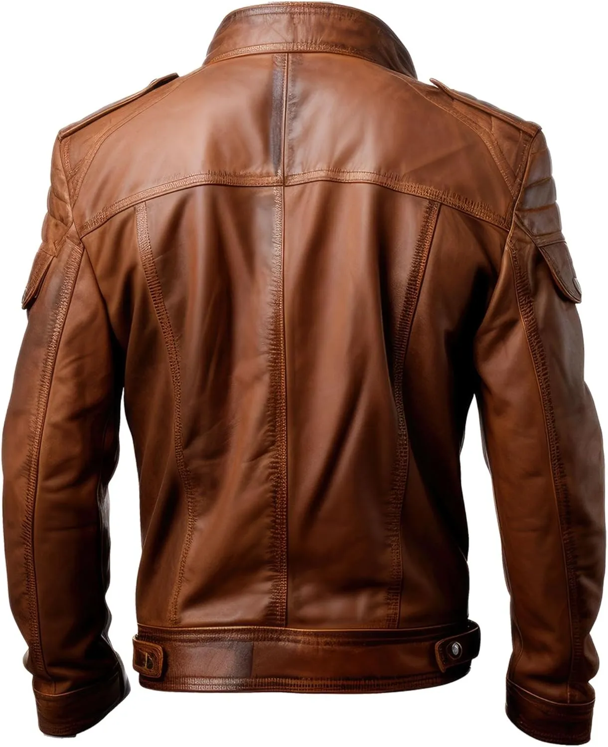 The Next Mens Classic Aviation Stand Collar Genuine Leather Jacket with Military Vintage Pilot Leather Jackets