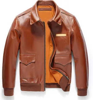 The Next Military A2 Pilot Jacket Men Natural Leather Aviation Genuine Leather Jackets Coat