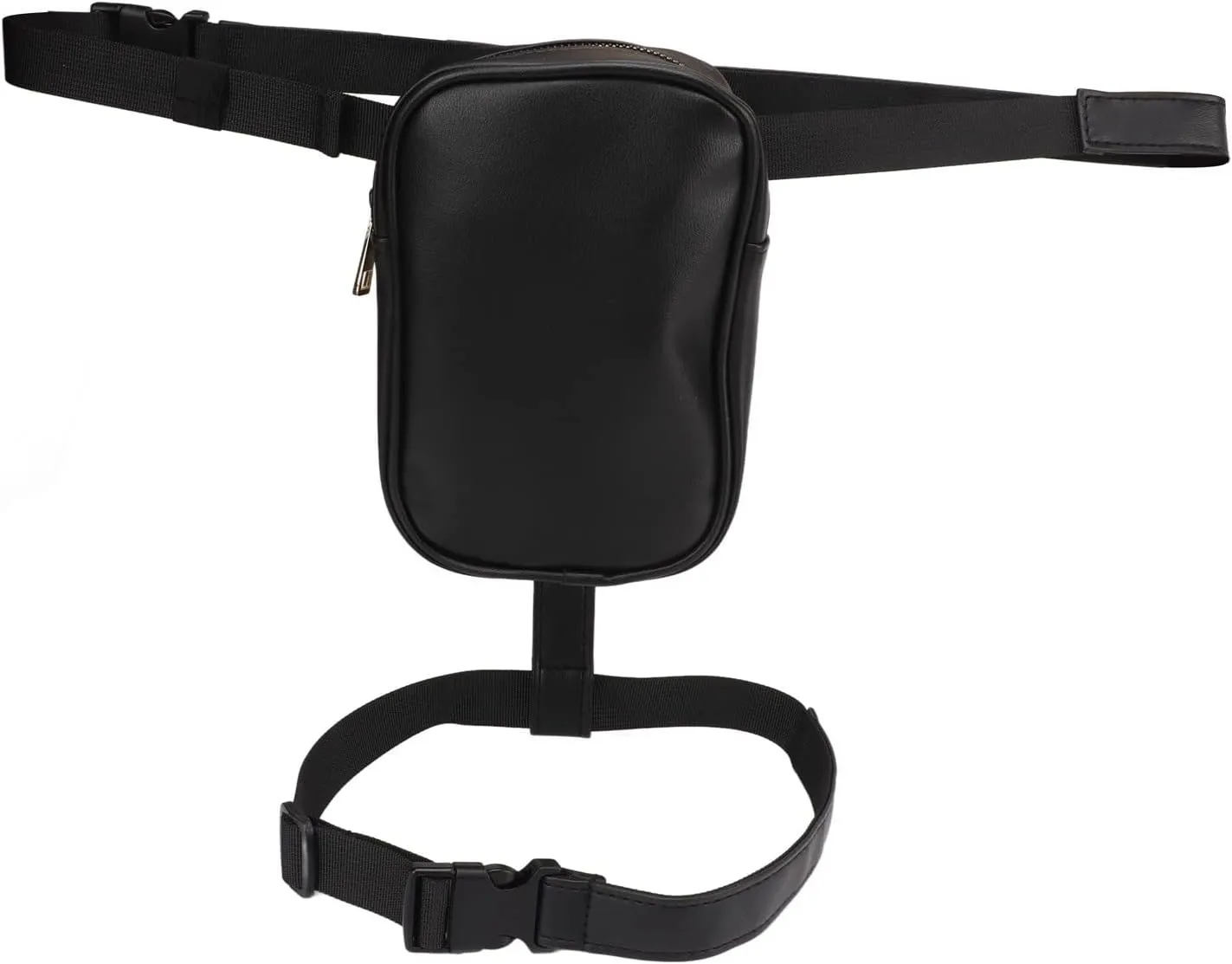 Thigh Harness Leg Purse Women Drop Leg Bag with Leg Strap, PU Leather Large Capacity Stable Women Thigh Harness Leg Purse for Daily Outdoor, Portable Thigh Bag (Black)