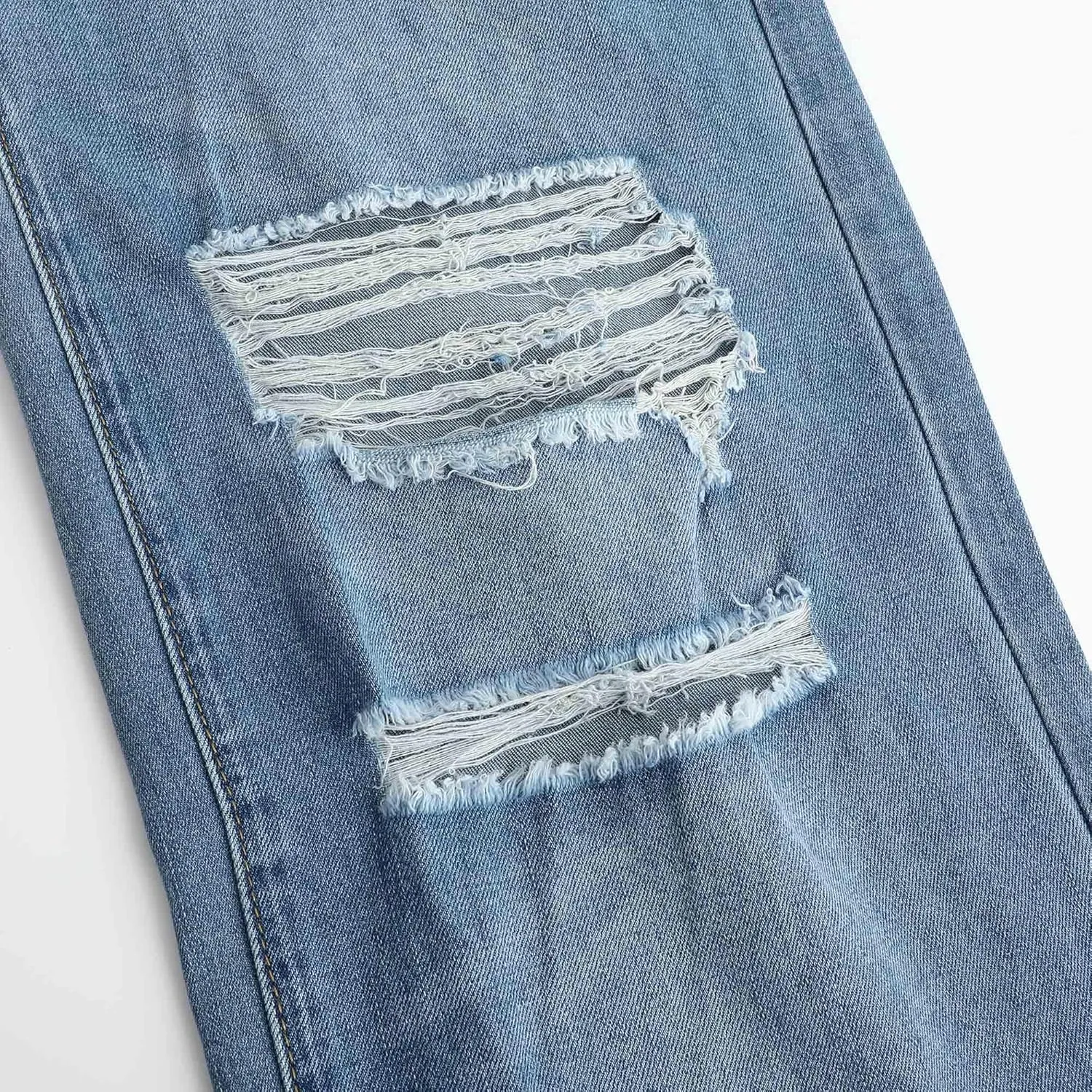 THUNDER STAR Womens High Waisted Wide Leg Jeans Stretchy Distressed Denim Pants