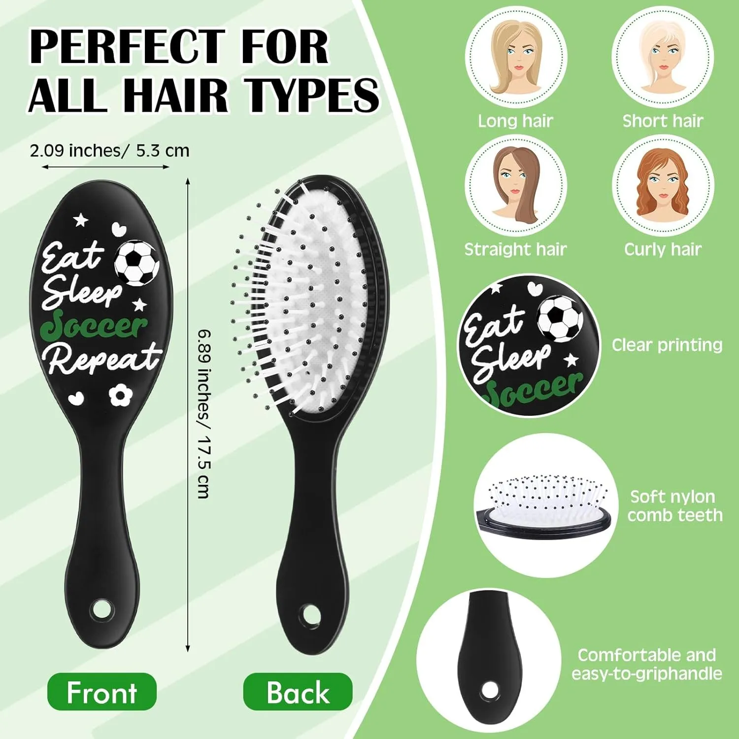 Tioncy 110 Pcs Soccer Party Favors Set Soccer Gifts for Team Sports Accessories Include Cosmetic Bag Lipstick Holder Keychain Compact Mirror Hairbrush Scrunchie Sticker Team Party Favors