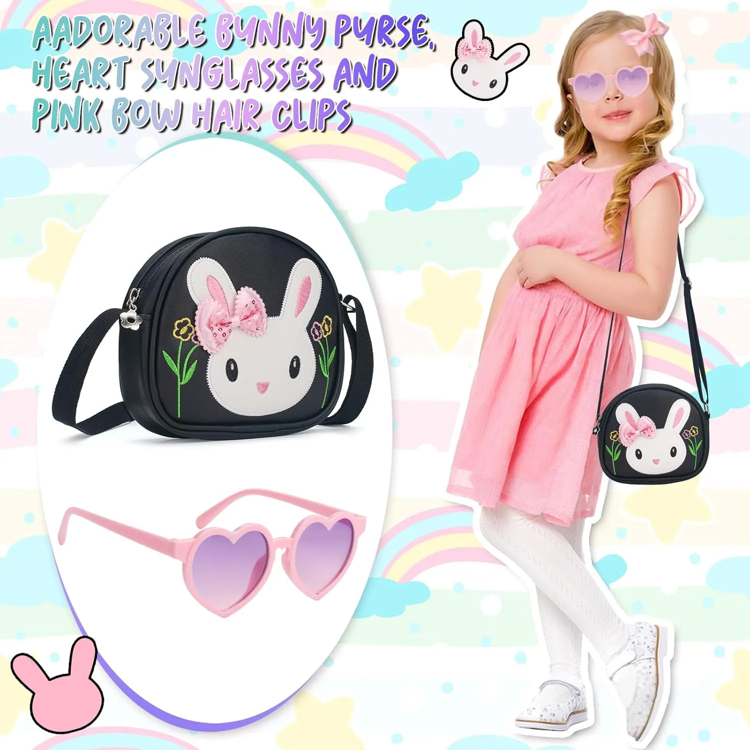 Toddler Purse-Small Kids Purse, Girls Bunny Purse, Little Girl Purse-Birthday Gifts Purse for Girls