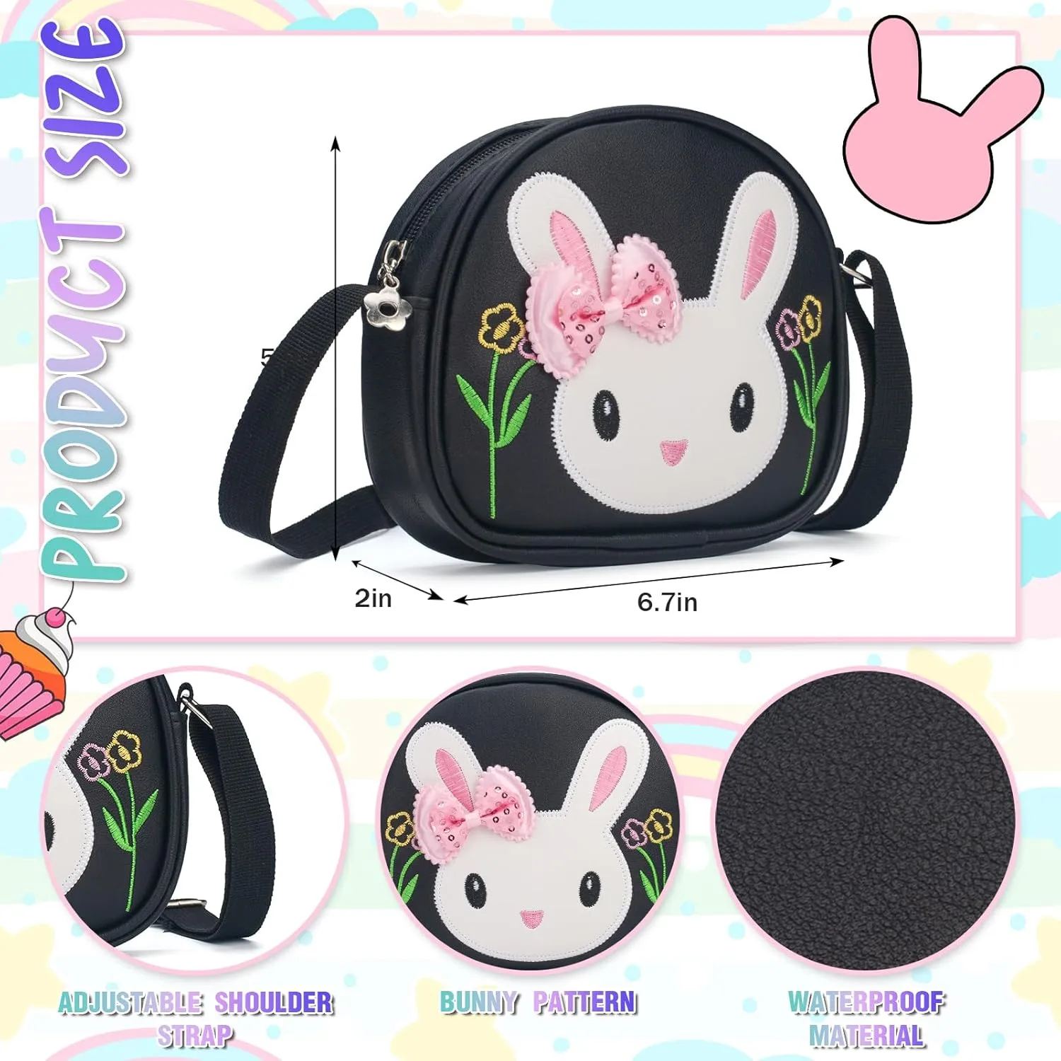 Toddler Purse-Small Kids Purse, Girls Bunny Purse, Little Girl Purse-Birthday Gifts Purse for Girls