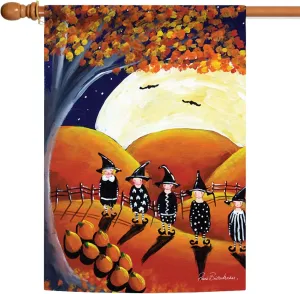 Toland Home Garden 1010533 Full Moon Coven Halloween Flag 28x40 Inch Double Sided for Outdoor Spooky House Yard Decoration
