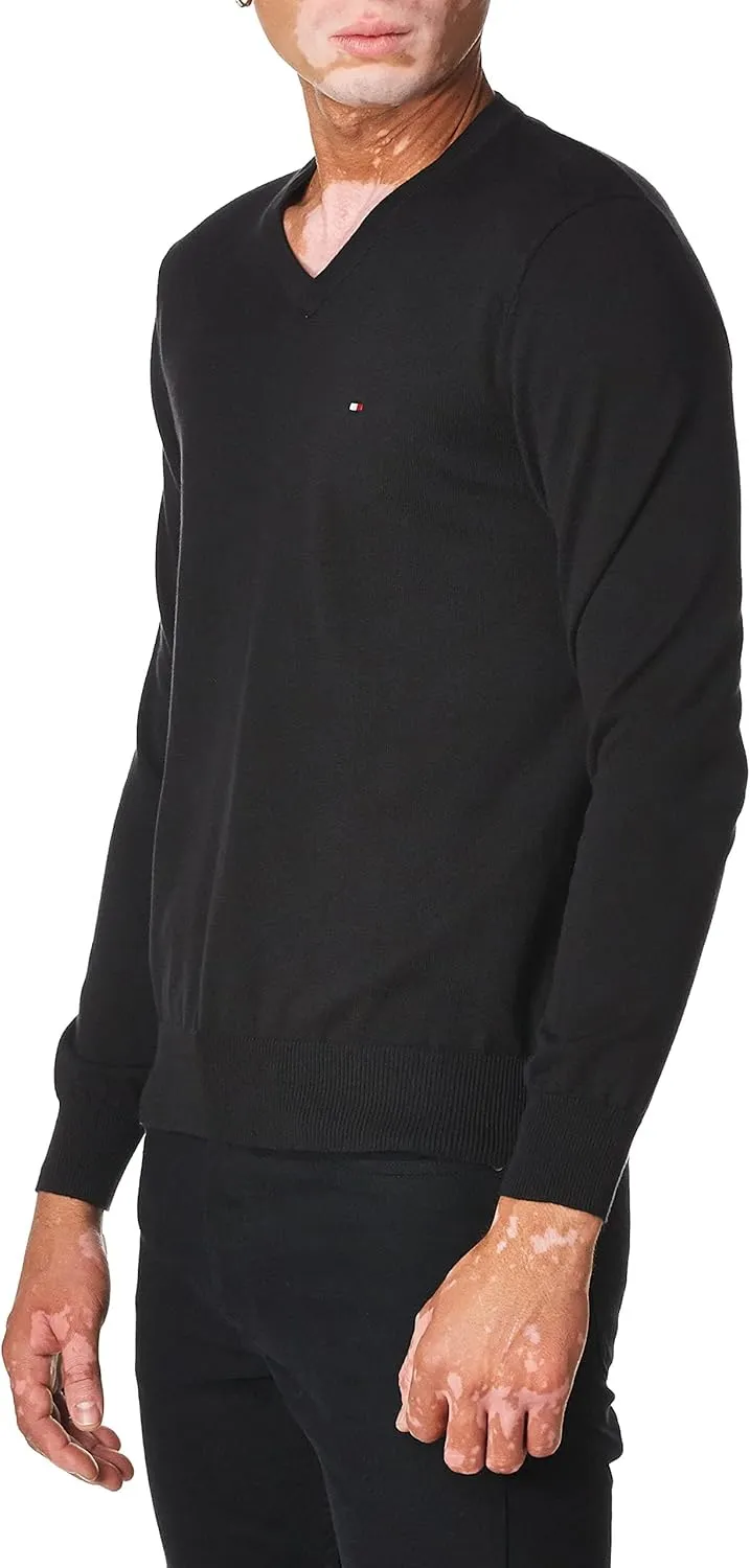 Tommy Hilfiger Men's Essential Long Sleeve Cotton V-Neck Pullover Sweater